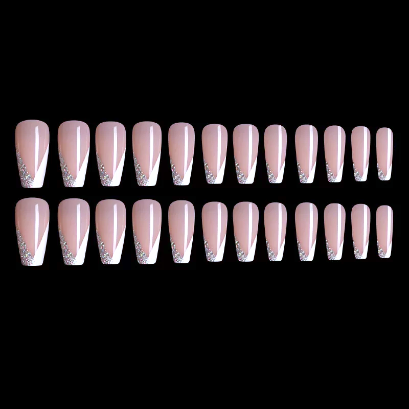 Silver- Strip- Ballerina -Medium -Glue-On -Nails- Set.jpg