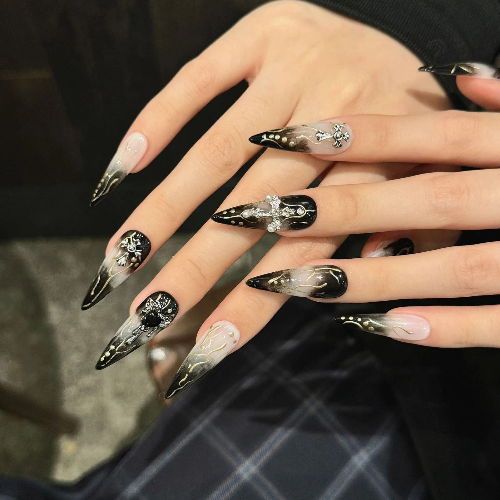 Long-Almond-French-Nails-with-Cross-Charm.jpg