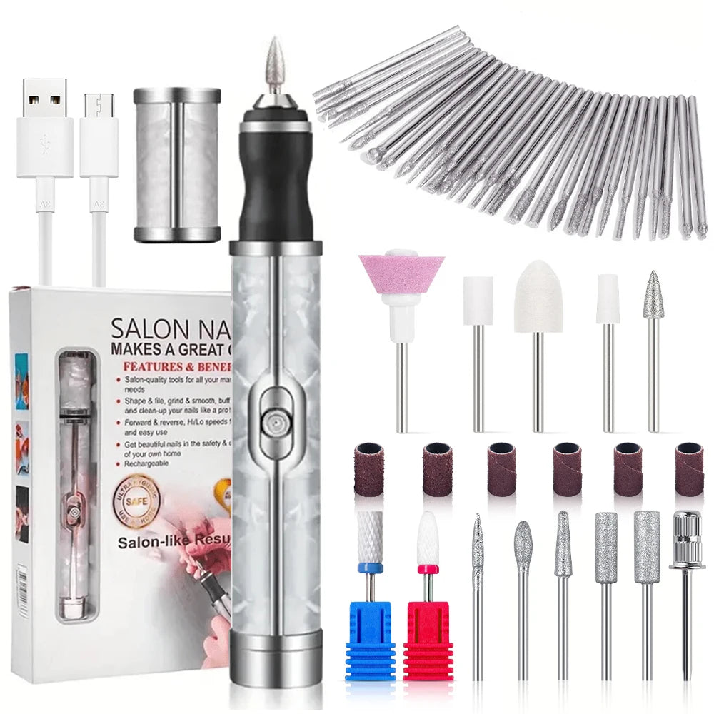 Portable Electric Nail Drill Manicure Pedicure Kit