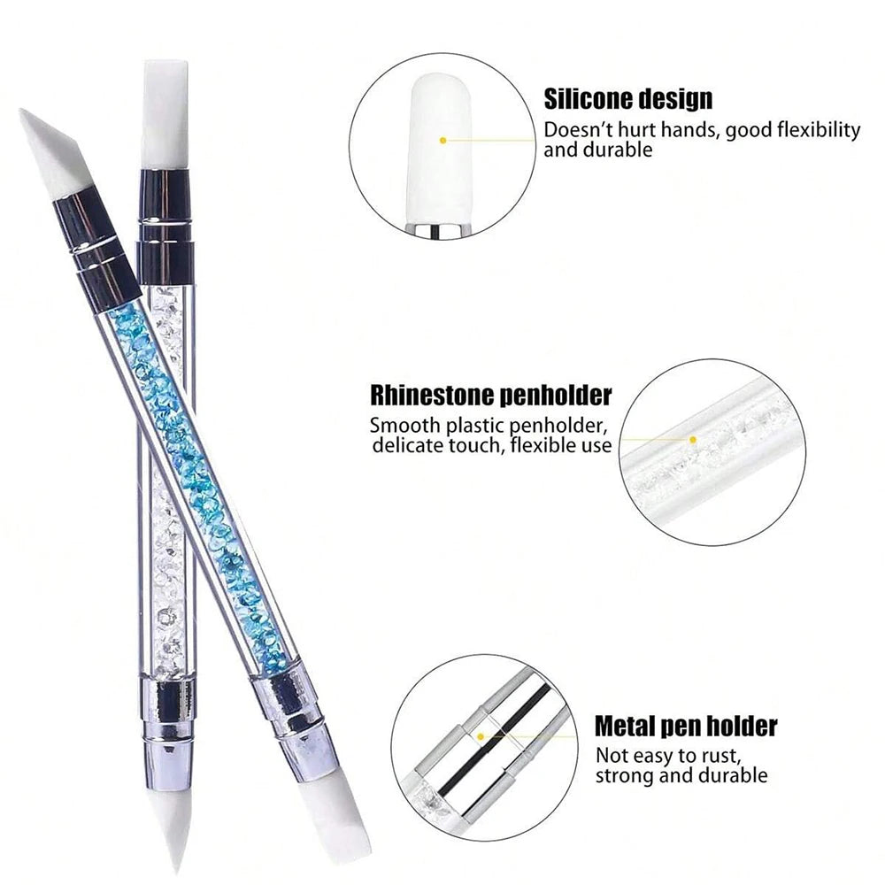 Dual-Ended Silicone Nail Art Carving Pen