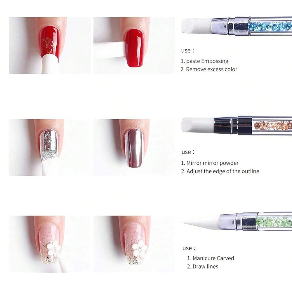 Dual-Ended Silicone Nail Art Carving Pen