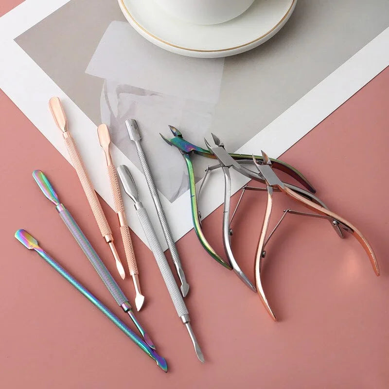 Rose Gold Cuticle Nippers Nail Tools Set