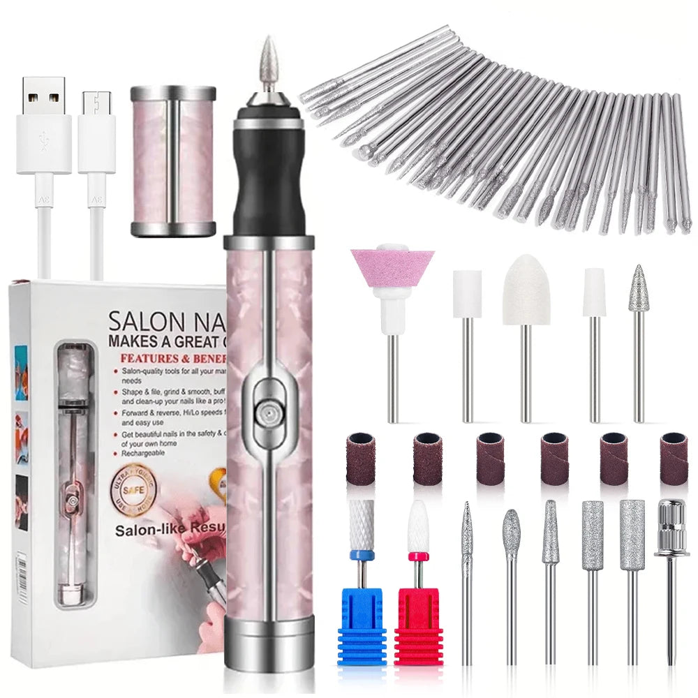 Portable Electric Nail Drill Manicure Pedicure Kit